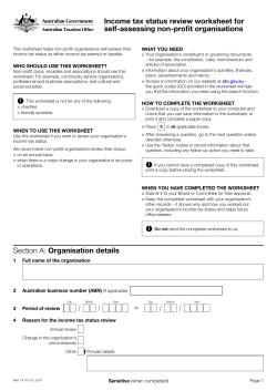 Income tax status review worksheet for self‑assessing non