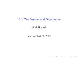 10.2 The Multinomial Distribution