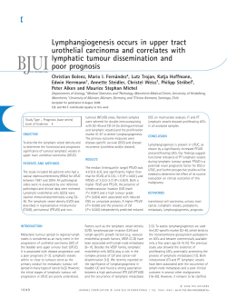 Lymphangiogenesis occurs in upper tract urothelial carcinoma and