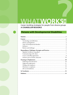 Persons with Developmental Disabilities - ALIS