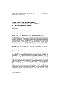 On the stability and Hopf bifurcation of the non