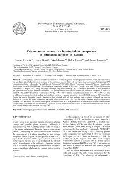 Column water vapour: an intertechnique comparison of estimation