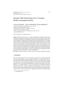 Semantic Web Technologies for e
