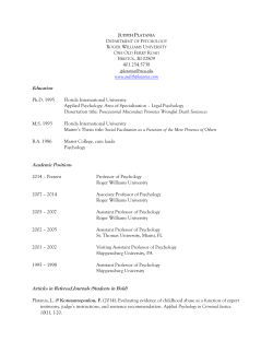 cv Platania - Judith Platania, Ph.D