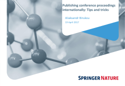 Publishing conference proceedings internationally: Tips and tricks