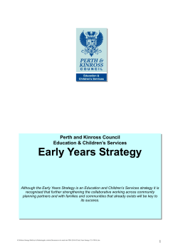 Early Years Strategy - Perth and Kinross Council