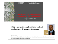 Citt&agrave; e universit&agrave;: confronti internazionali per la ricerca di un