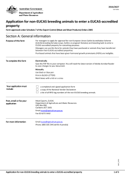 Application for non-EUCAS breeding animals to enter a EUCAS