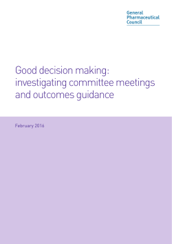 Good decision making: investigating committee meetings and