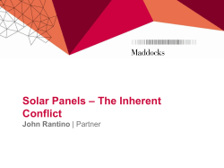 Solar panels - the inherent conflict - John Rantino