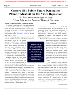Camera-Shy Public-Figure Defamation Plaintiff Must Sit for His