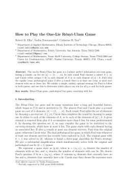How to Play the One-Lie R&eacute;nyi-Ulam Game