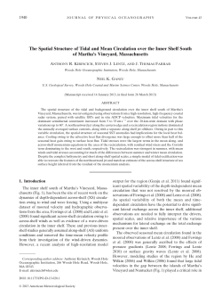 The Spatial Structure of Tidal and Mean Circulation over the Inner