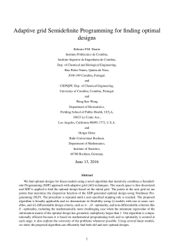 Adaptive grid Semidefinite Programming for finding optimal designs