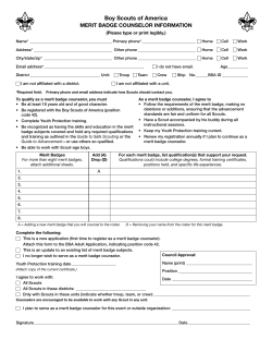 Merit Badge Counselor Application