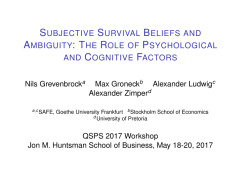 SUBJECTIVE SURVIVAL BELIEFS AND AMBIGUITY: THE ROLE OF