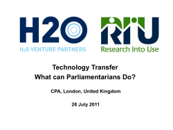 Presentation by Paul Coleman on Technology Transfer