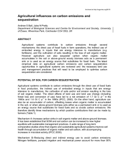 Agricultural influences on carbon emissions and sequestration