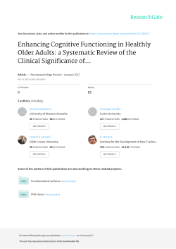 Enhancing Cognitive Functioning in Healthly Older Adults: a