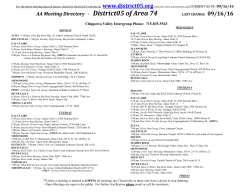 AA Meeting Directory - District05 of Area 74