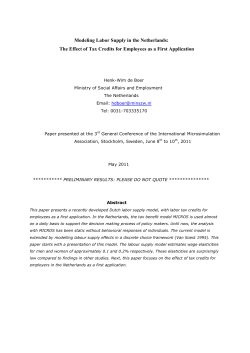 Modeling Labor Supply in the Netherlands: The effect of Tax