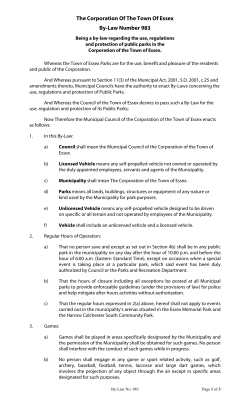 The Corporation Of The Town Of Essex By