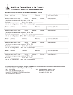 Additional Owners Living at the Property