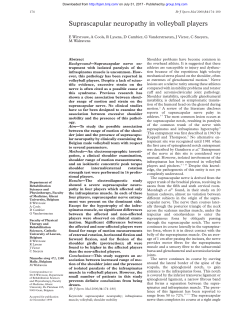 Suprascapular neuropathy in volleyball players