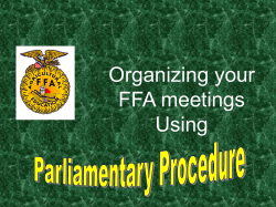 Organizing your FFA meetings through Parliamentary Procedure