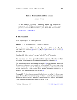 Period three actions on lens spaces