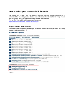 How to select your courses in Hohenheim