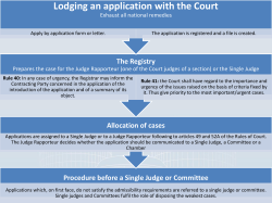 Lodging an application with the Court