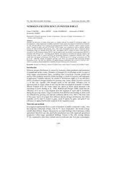 NITROGEN USE EFFICIENCY IN WINTER WHEAT