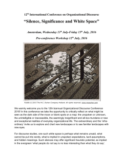 12 th International Conference on Organizational Discourse &ldquo;Silence