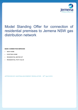 Model Standing Offer for connection of residential