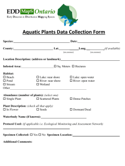 Aquatic Plants Data Collection Form
