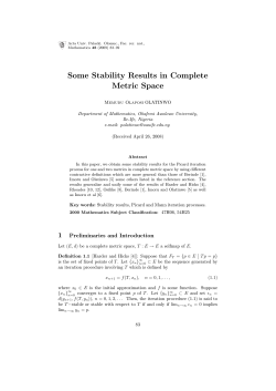 Some Stability Results in Complete Metric Space