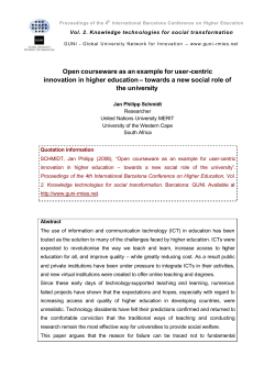 Open courseware as an example for user-centric