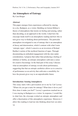 An Atmosphere of Entropy - Royal Holloway, University of London