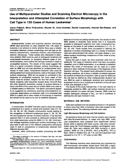 Use of Multiparameter Studies and Scanning Electron Microscopy in