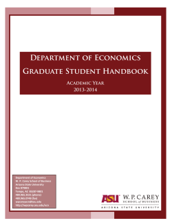 Department of Economics Graduate Student Handbook