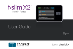 tslim X2 insulin pump user guide