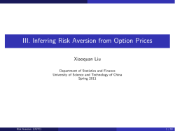 III. Inferring Risk Aversion from Option Prices