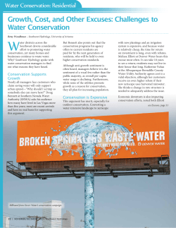 Growth, Cost, and Other Excuses: Challenges to Water