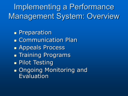 Implementing a Performance Management System: Overview