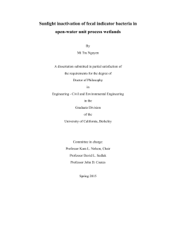 Sunlight inactivation of fecal indicator bacteria in open