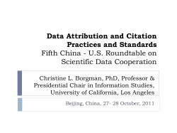 Data Citation and Data Attribution