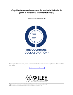 Cognitive-behavioral treatment for antisocial