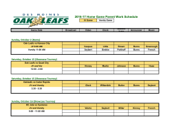 2016-17 Home Game Parent Work Schedule