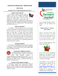 July 2016 - Village of Arlington